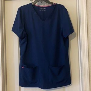 Heart Soul navy blue scrub top, XL